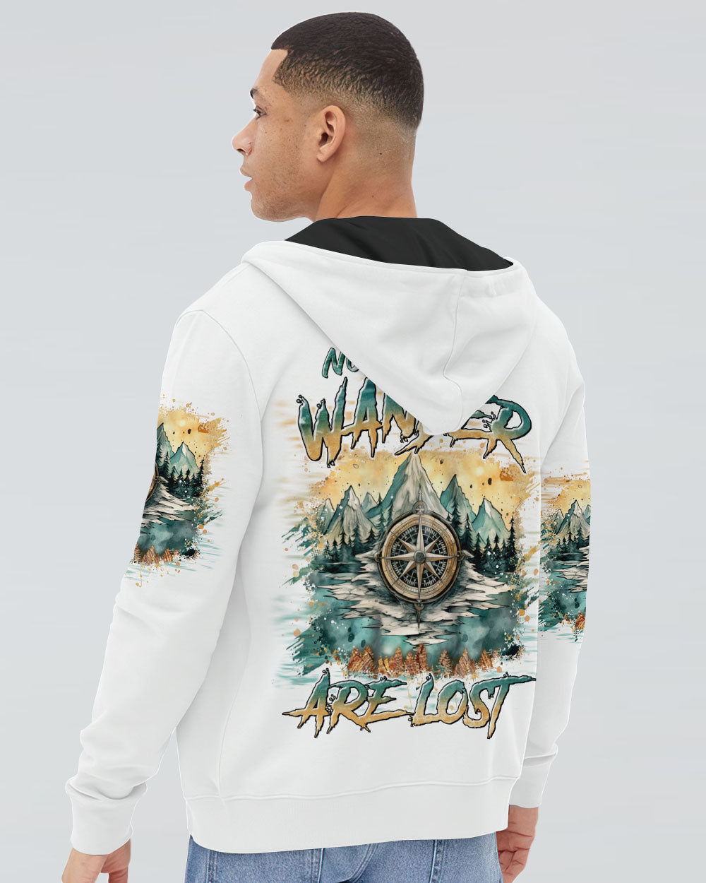 BLISSCORNERS NOT ALL WHO WANDER ARE LOST COMPASS ALL OVER PRINT