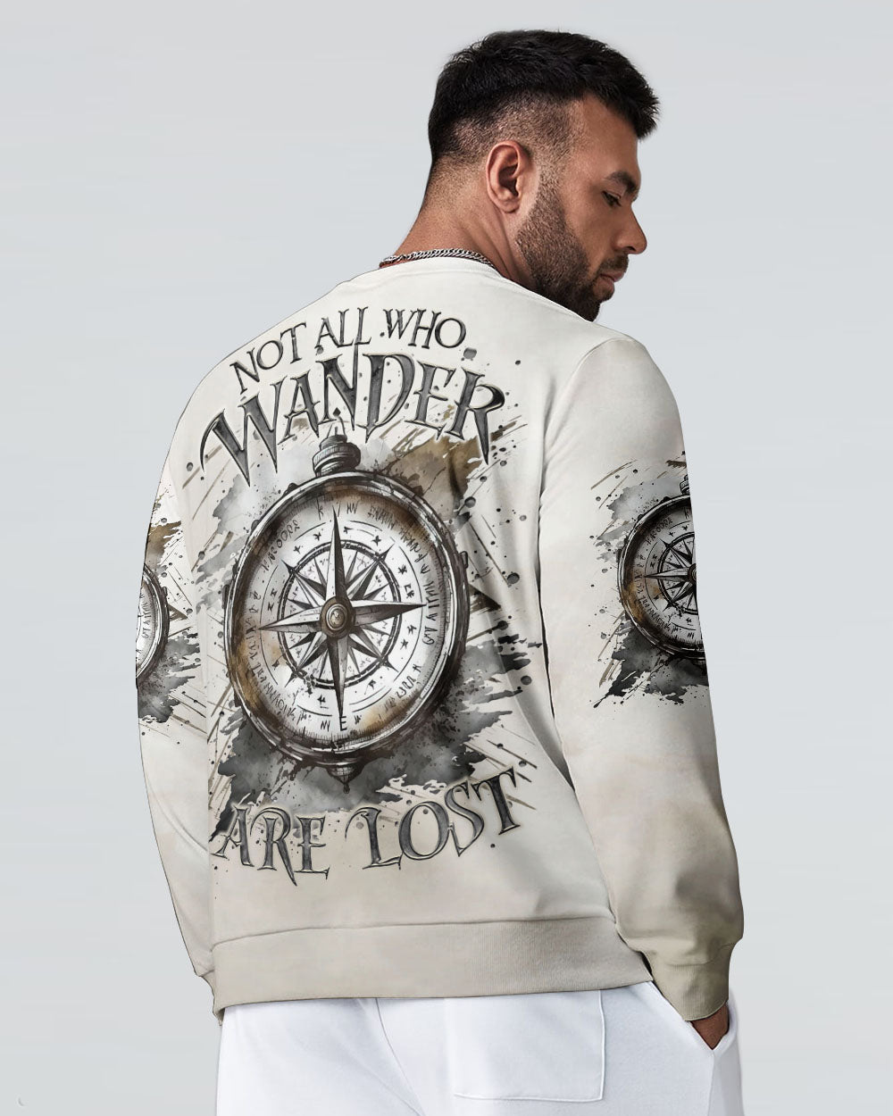 BLISSCORNERS NOT ALL WHO WANDER ARE LOST COMPASS ALL OVER PRINT