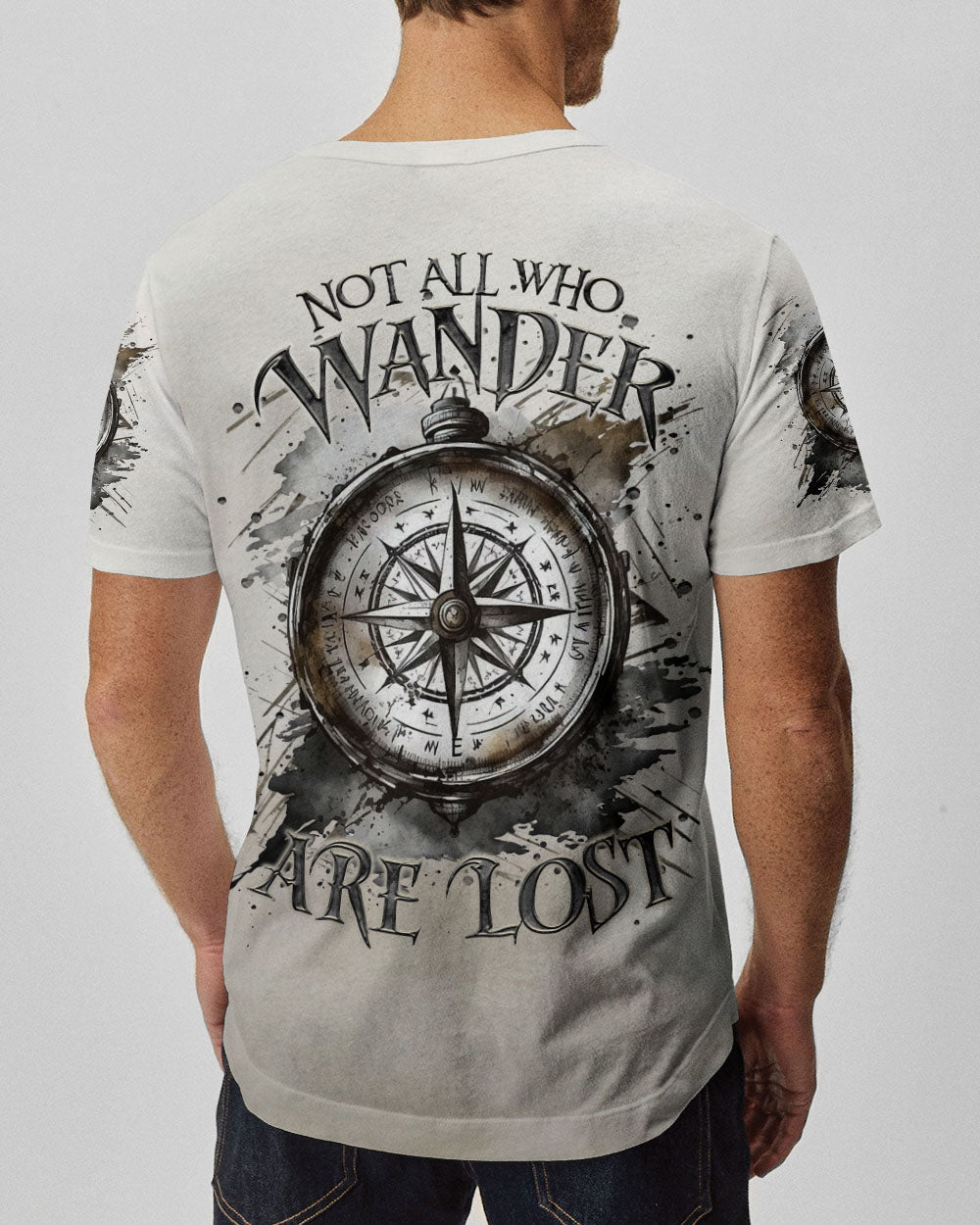BLISSCORNERS NOT ALL WHO WANDER ARE LOST COMPASS ALL OVER PRINT