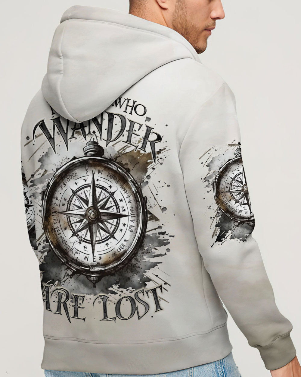 BLISSCORNERS NOT ALL WHO WANDER ARE LOST COMPASS ALL OVER PRINT