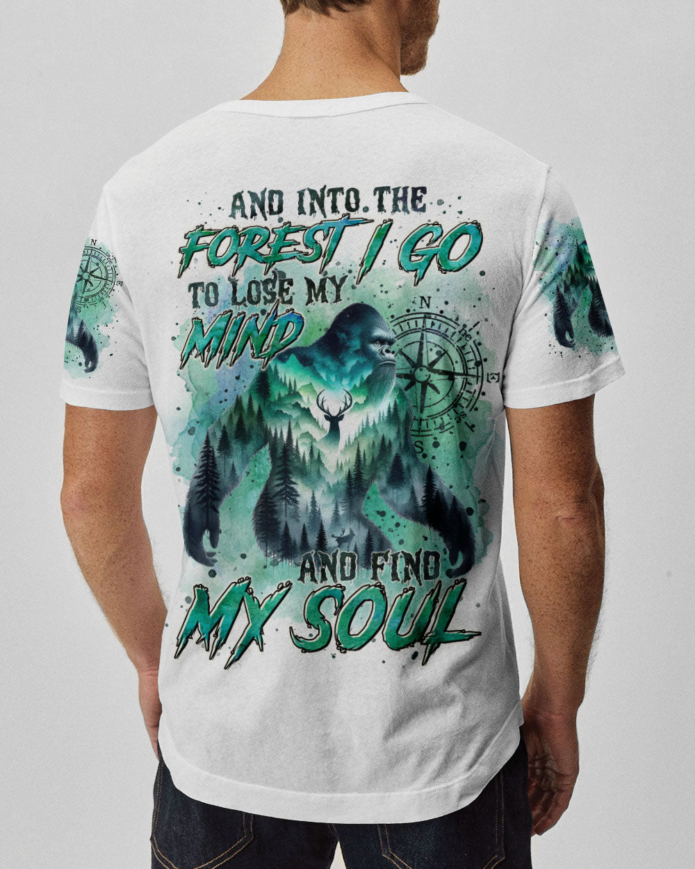 BLISSCORNERS AND INTO THE FOREST I GO BIGFOOT ALL OVER PRINT