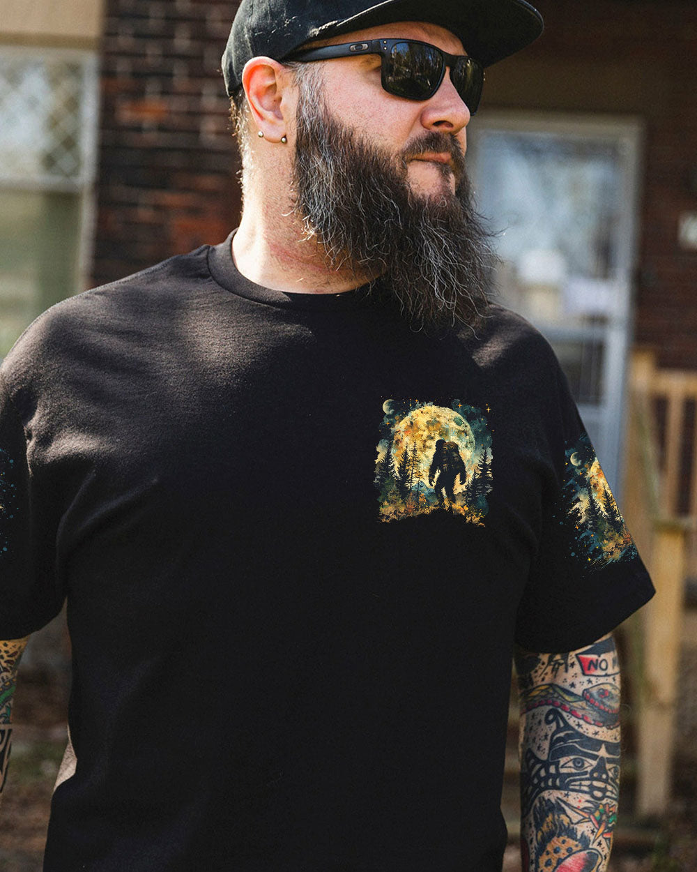 BLISSCORNERS NOT ALL WHO WANDER ARE LOST BIGFOOT ALL OVER PRINT