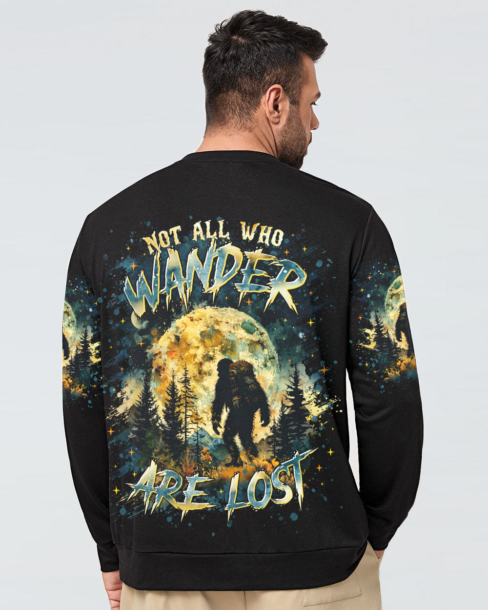 BLISSCORNERS NOT ALL WHO WANDER ARE LOST BIGFOOT ALL OVER PRINT