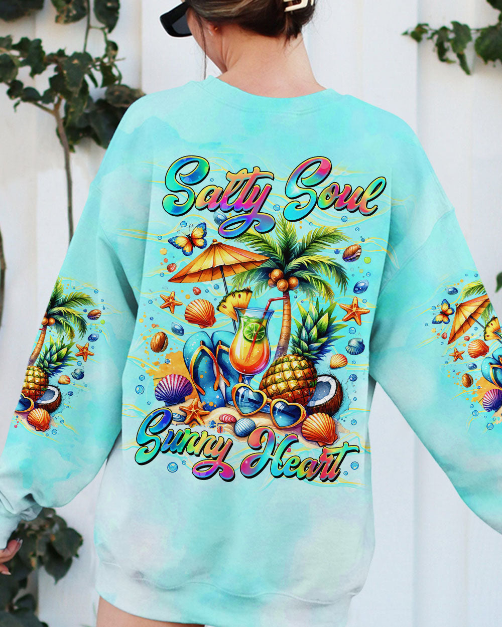 BLISSCORNERS SALTY SOUL SUNNY HEART FLIP FLOPS ALL OVER PRINT