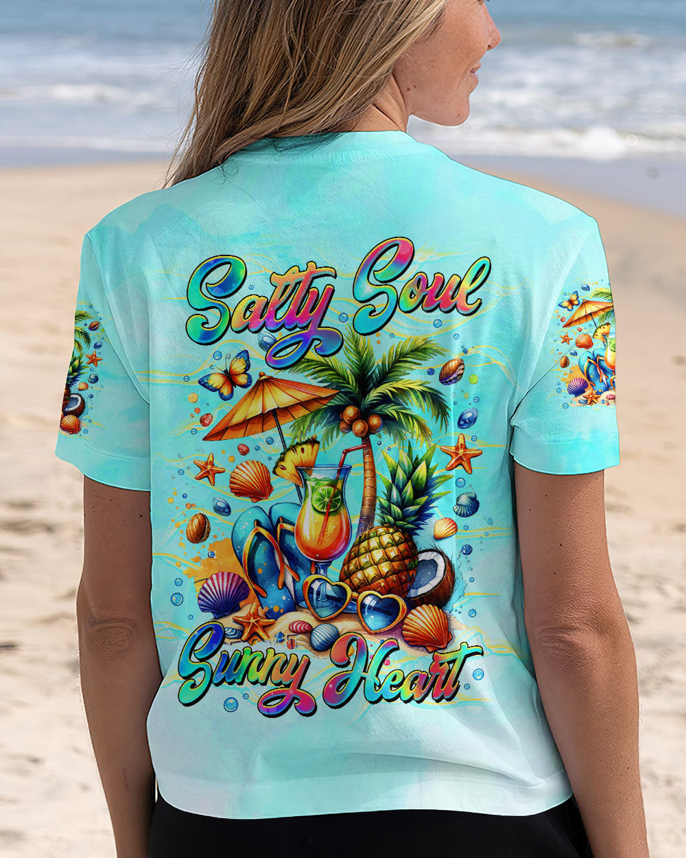 BLISSCORNERS SALTY SOUL SUNNY HEART FLIP FLOPS ALL OVER PRINT