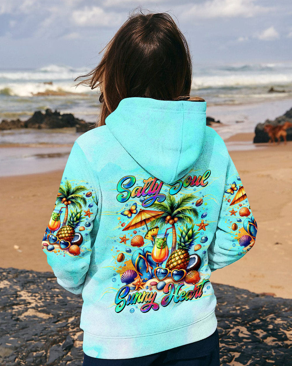 BLISSCORNERS SALTY SOUL SUNNY HEART FLIP FLOPS ALL OVER PRINT