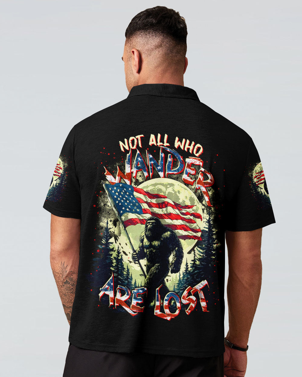 BLISSCORNERS NOT ALL WHO WANDER ARE LOST BIGFOOT ALL OVER PRINT
