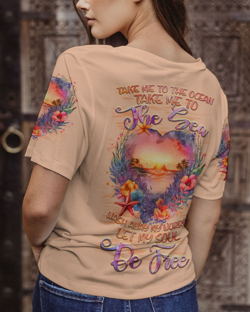 BLISSCORNERS TAKE ME TO THE OCEAN HEART ALL OVER PRINT