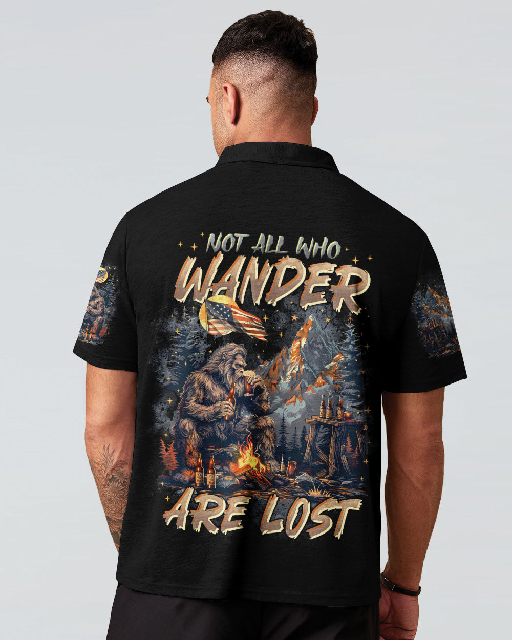 BLISSCORNERS NOT ALL WHO WANDER ARE LOST BIGFOOT ALL OVER PRINT