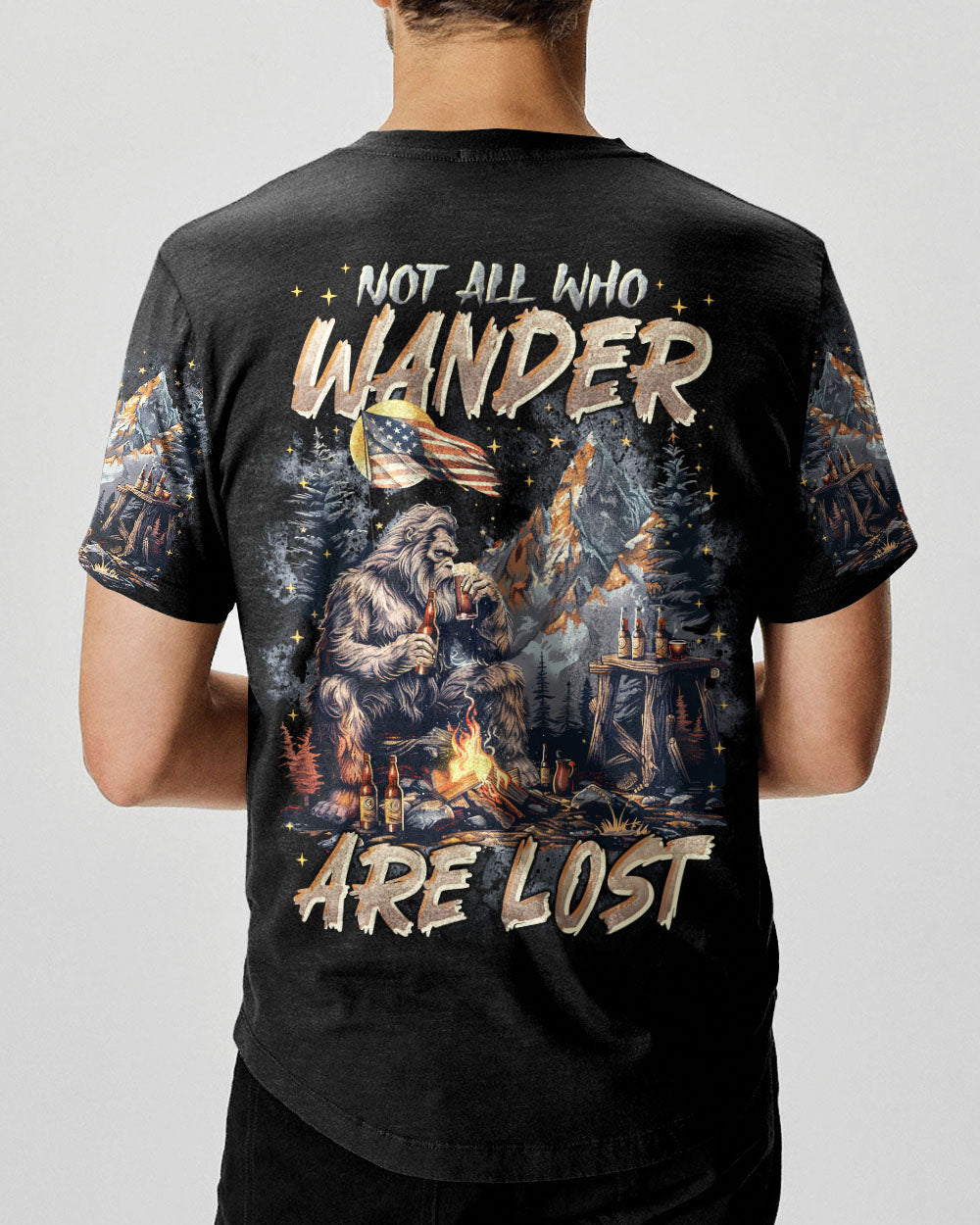 BLISSCORNERS NOT ALL WHO WANDER ARE LOST BIGFOOT ALL OVER PRINT