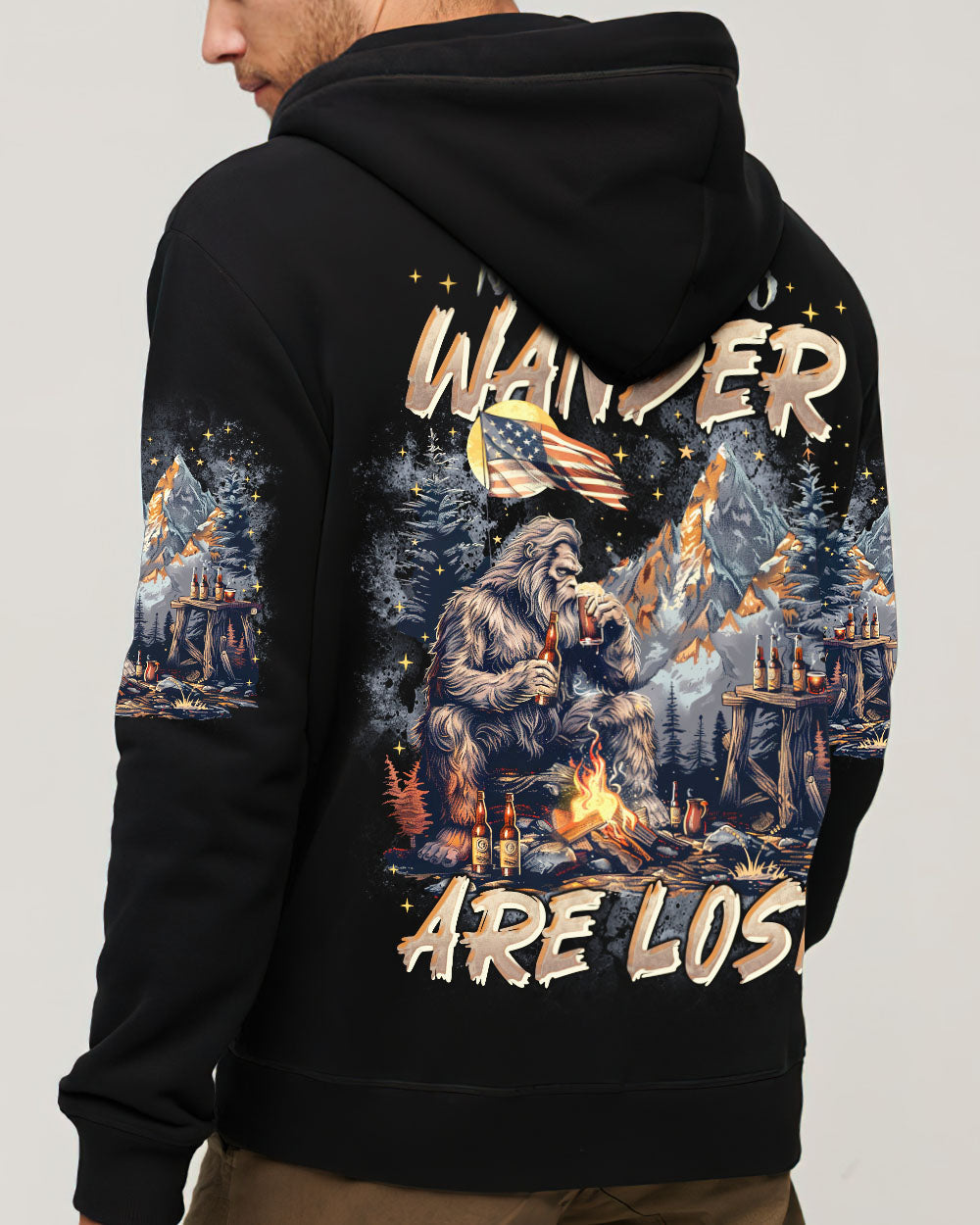 BLISSCORNERS NOT ALL WHO WANDER ARE LOST BIGFOOT ALL OVER PRINT