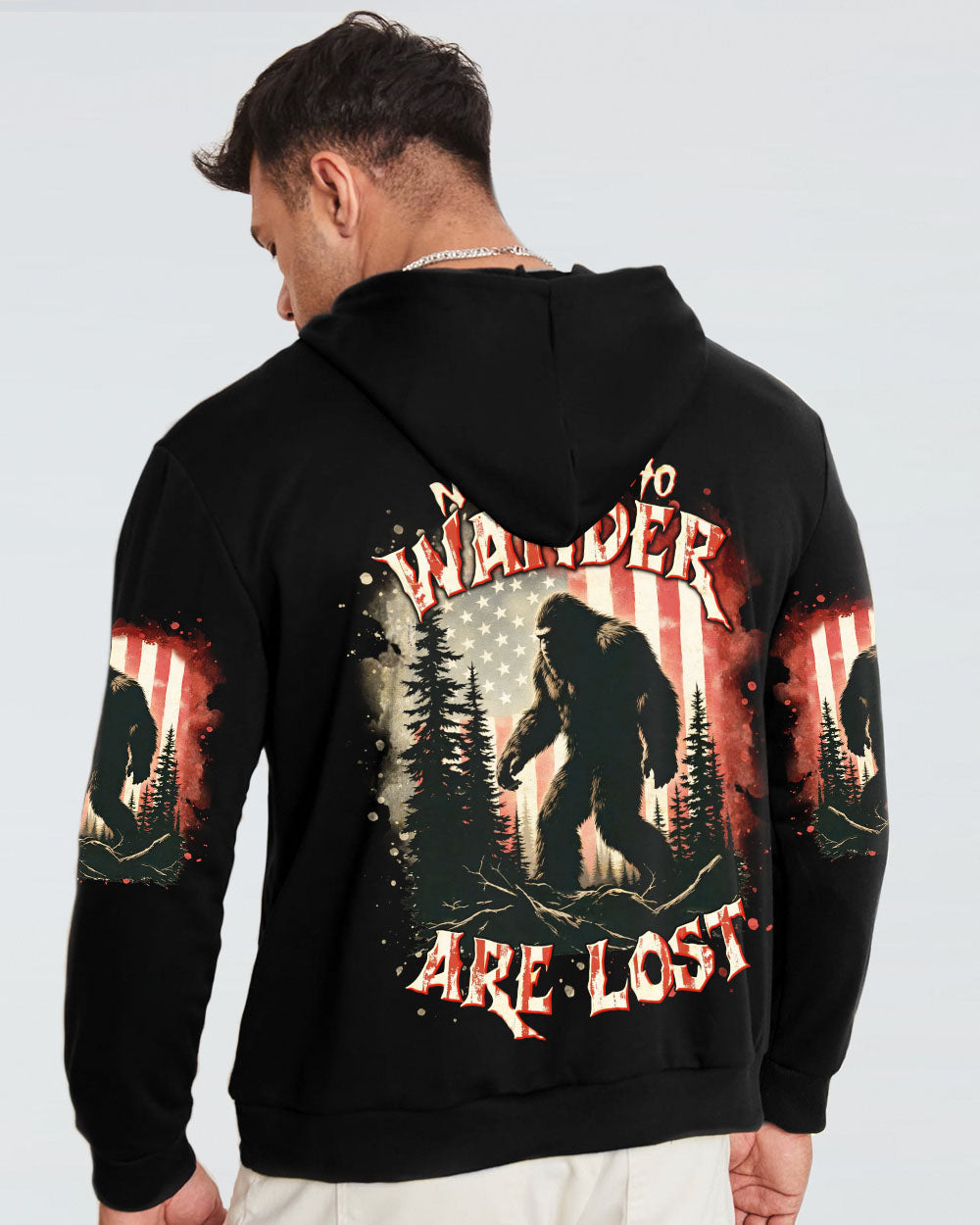 BLISSCORNERS NOT ALL WHO WANDER ARE LOST BIGFOOT ALL OVER PRINT