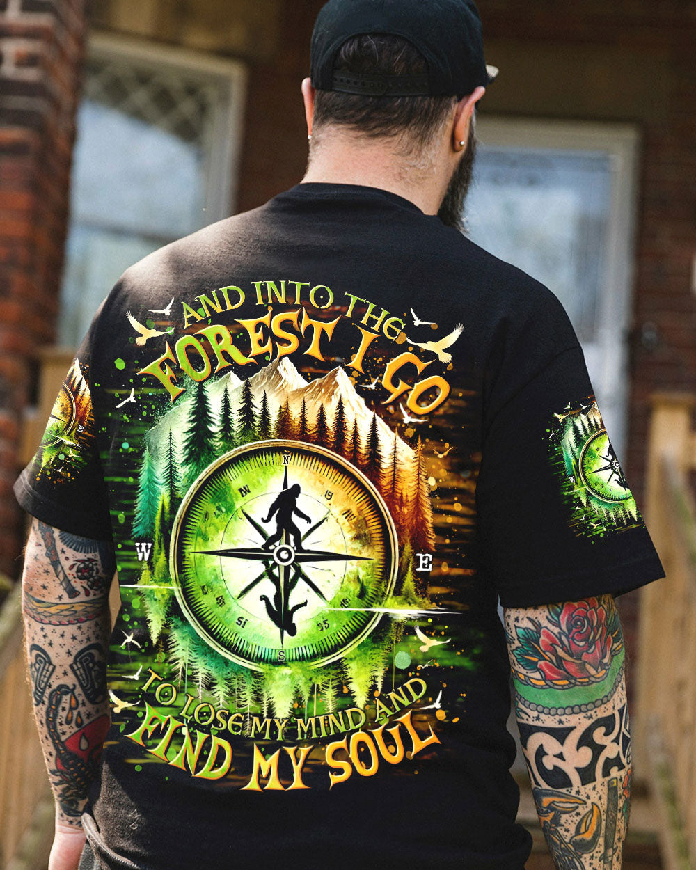 BLISSCORNERS AND INTO THE FOREST I GO BIGFOOT ALL OVER PRINT