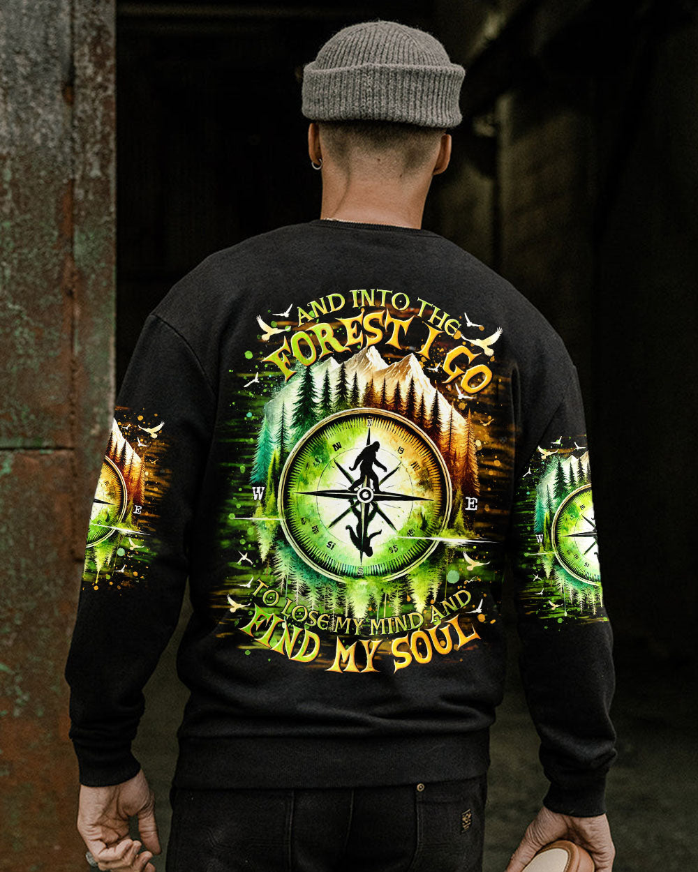 BLISSCORNERS AND INTO THE FOREST I GO BIGFOOT ALL OVER PRINT