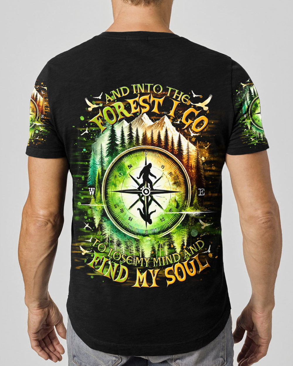 BLISSCORNERS AND INTO THE FOREST I GO BIGFOOT ALL OVER PRINT
