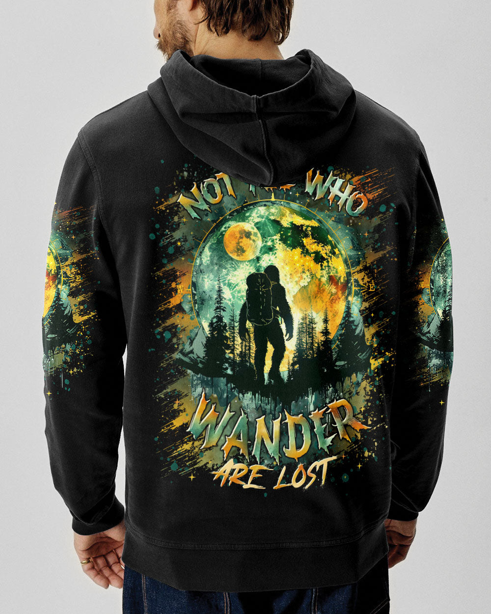 BLISSCORNERS NOT ALL WHO WANDER ARE LOST  BIGFOOT ALL OVER PRINT