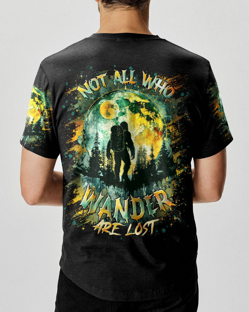 BLISSCORNERS NOT ALL WHO WANDER ARE LOST  BIGFOOT ALL OVER PRINT