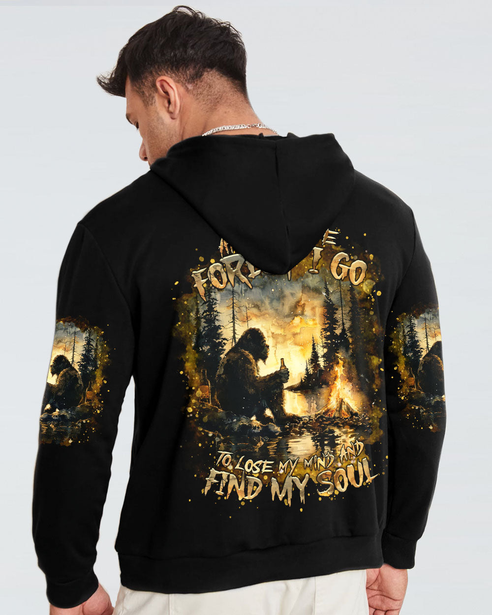 BLISSCORNERS AND INTO THE FOREST I GO BIGFOOT ALL OVER PRINT