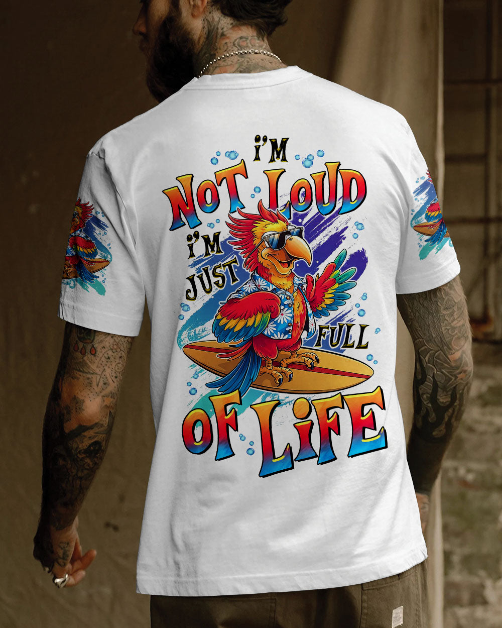 BLISSCORNERS I'M NOT LOUD PARROT ALL OVER PRINT
