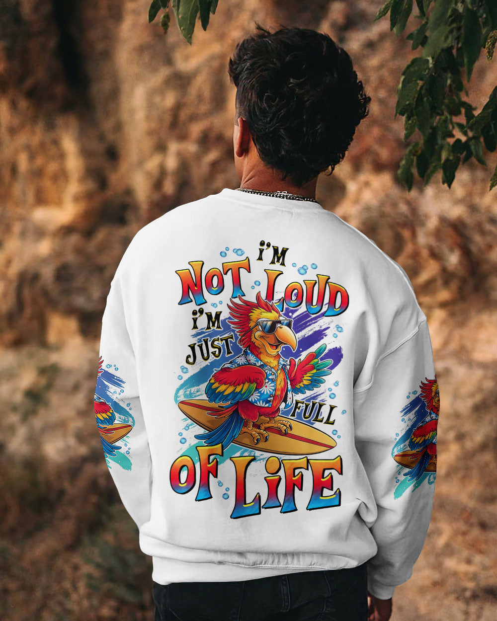 BLISSCORNERS I'M NOT LOUD PARROT ALL OVER PRINT