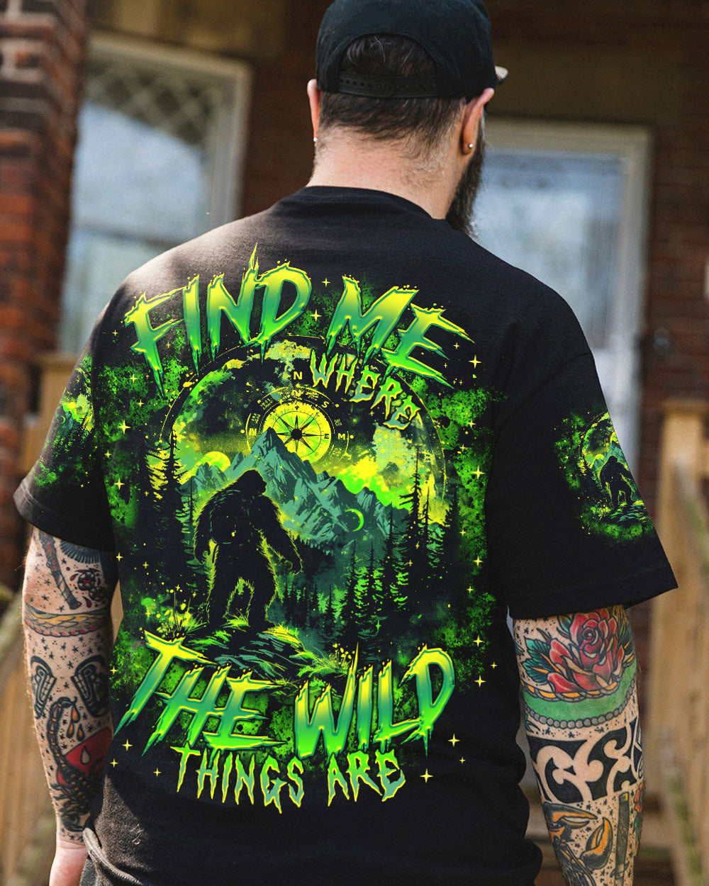 BLISSCORNERS FIND ME WHERE THE WILD THINGS ARE BIGFOOT ALL OVER PRINT