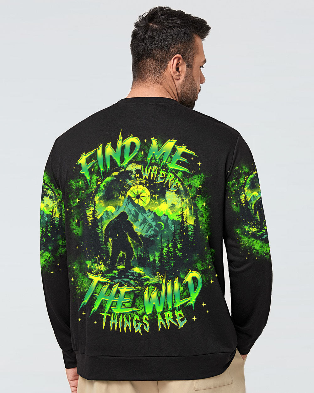 BLISSCORNERS FIND ME WHERE THE WILD THINGS ARE BIGFOOT ALL OVER PRINT