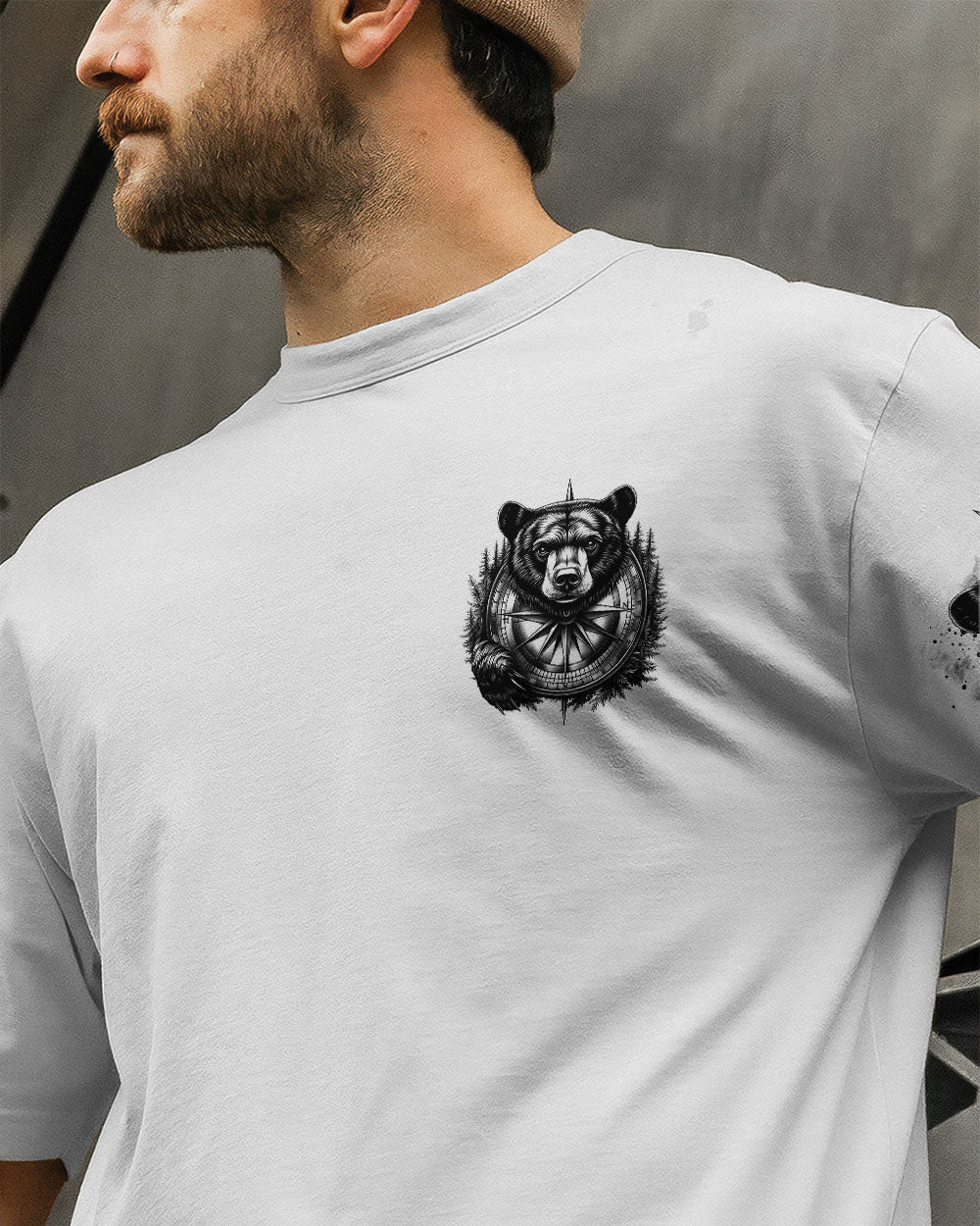 BLISSCORNERS NOT ALL WHO WANDER ARE LOST BEAR COMPASS ALL OVER PRINT