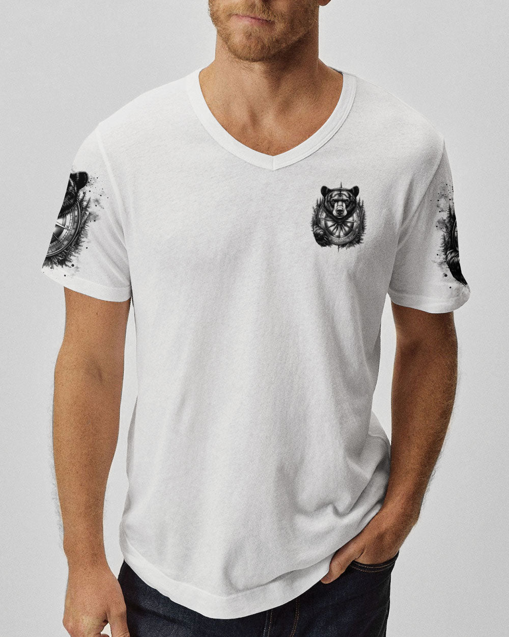BLISSCORNERS NOT ALL WHO WANDER ARE LOST BEAR COMPASS ALL OVER PRINT
