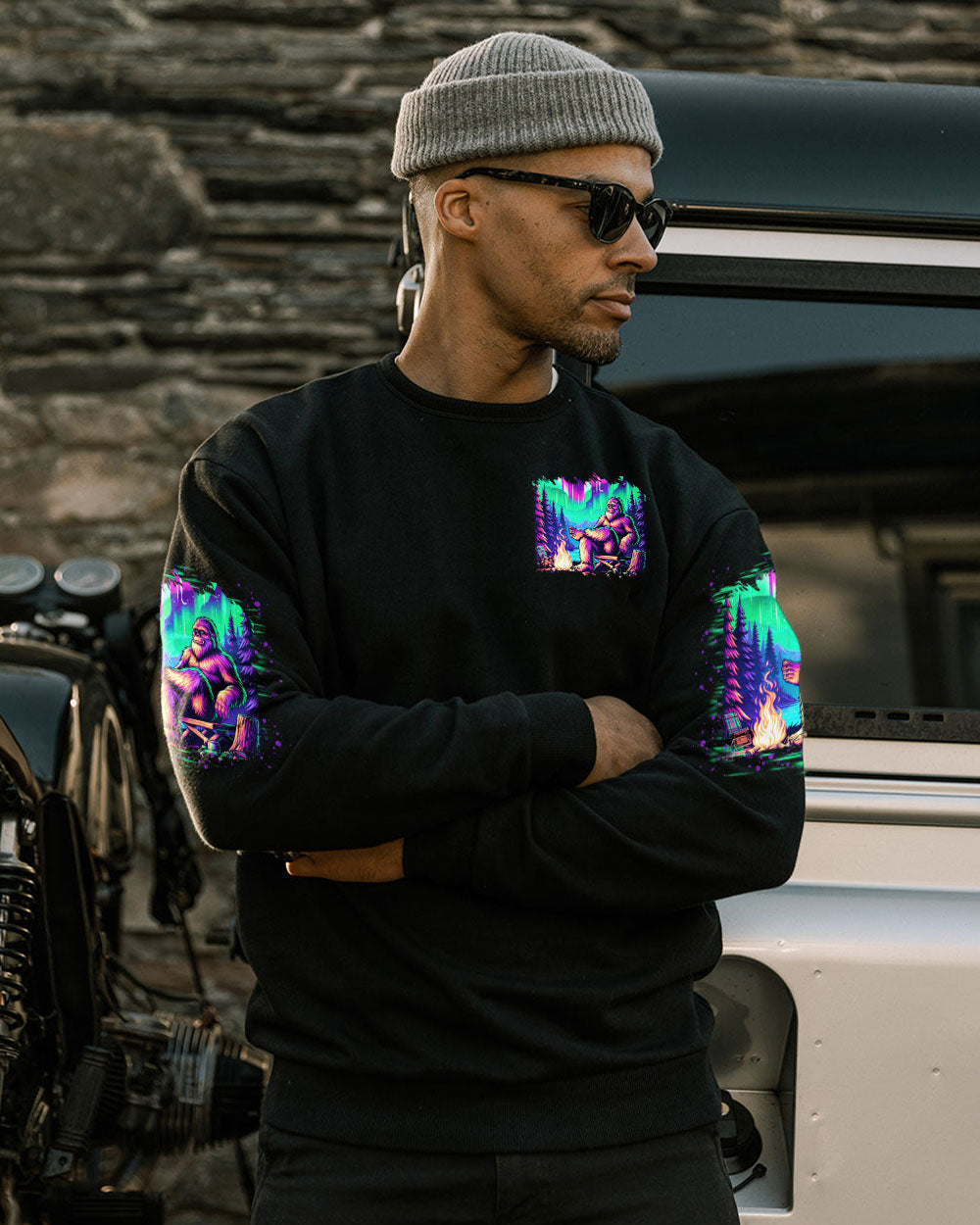 BLISSCORNERS CAMPFIRE HEALS EVERYTHING BIGFOOT ALL OVER PRINT