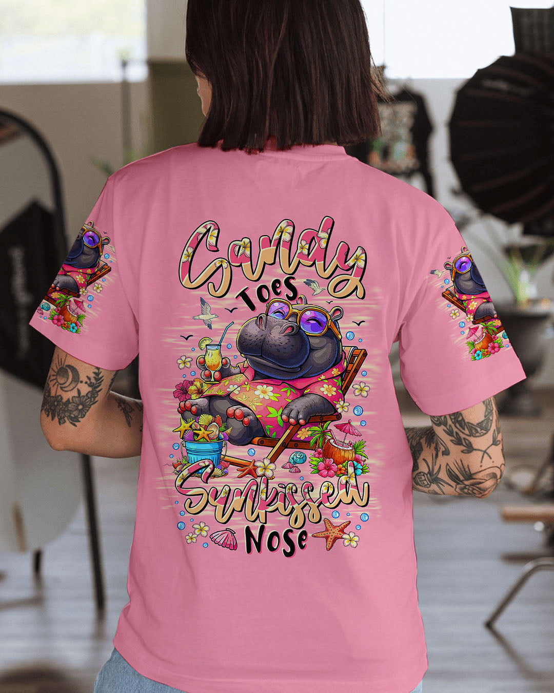 BLISSCORNERS SANDY TOES SUNKISSED NOSE HIPPO ALL OVER PRINT