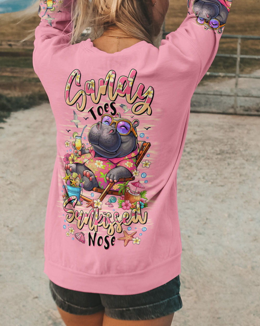 BLISSCORNERS SANDY TOES SUNKISSED NOSE HIPPO ALL OVER PRINT