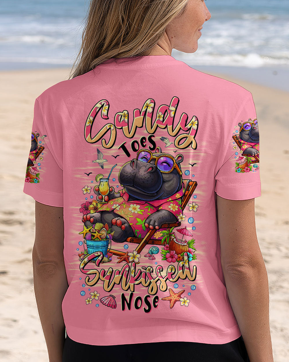 BLISSCORNERS SANDY TOES SUNKISSED NOSE HIPPO ALL OVER PRINT