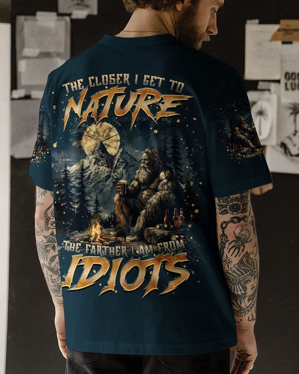 BLISSCORNERS THE CLOSER I GET TO NATURE BIGFOOT ALL OVER PRINT