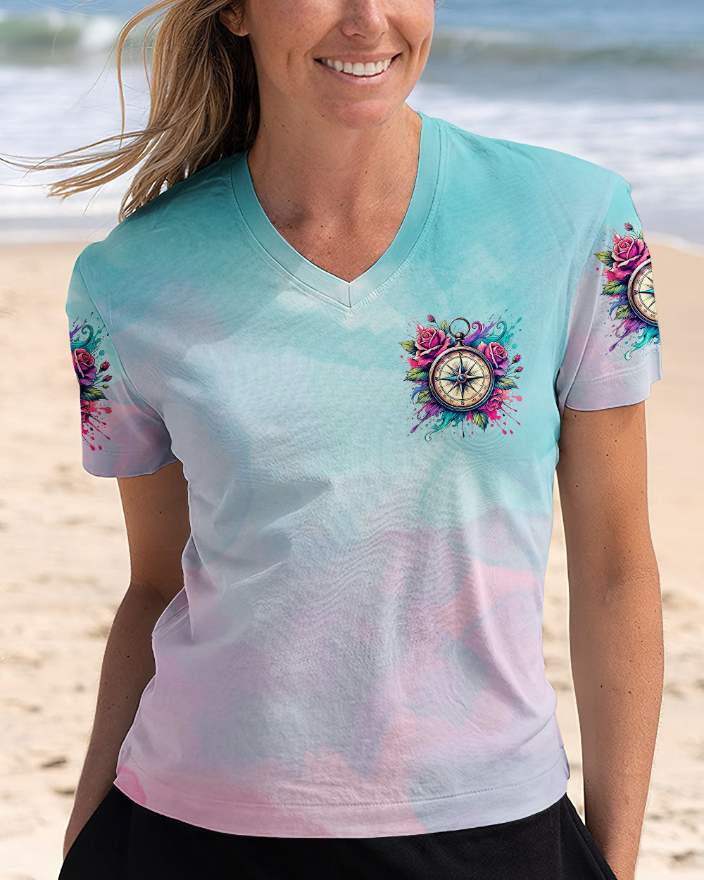 BLISSCORNERS WANDER WOMAN FLORAL COMPASS ALL OVER PRINT