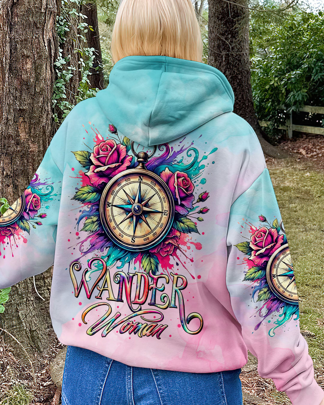 BLISSCORNERS WANDER WOMAN FLORAL COMPASS ALL OVER PRINT