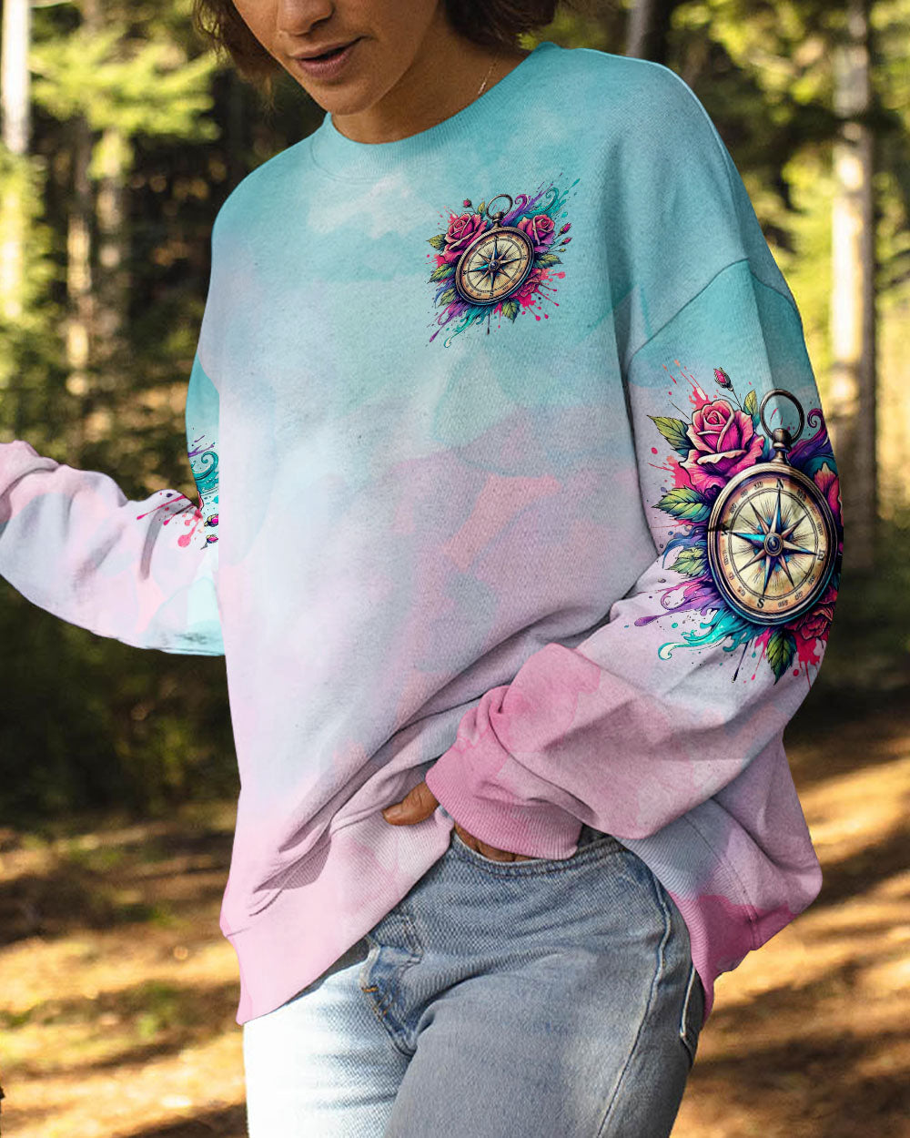 BLISSCORNERS WANDER WOMAN FLORAL COMPASS ALL OVER PRINT