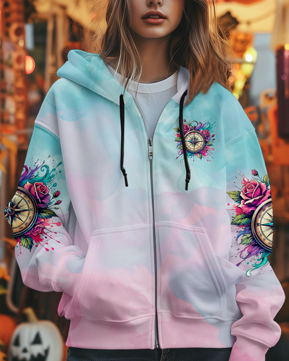 BLISSCORNERS WANDER WOMAN FLORAL COMPASS ALL OVER PRINT