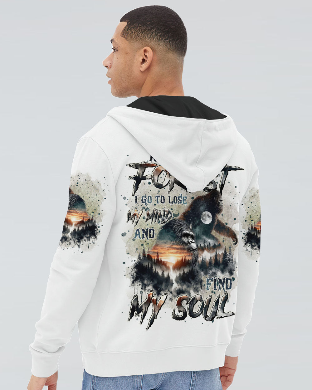 BLISSCORNERS AND INTO THE FOREST I GO BIGFOOT ALL OVER PRINT