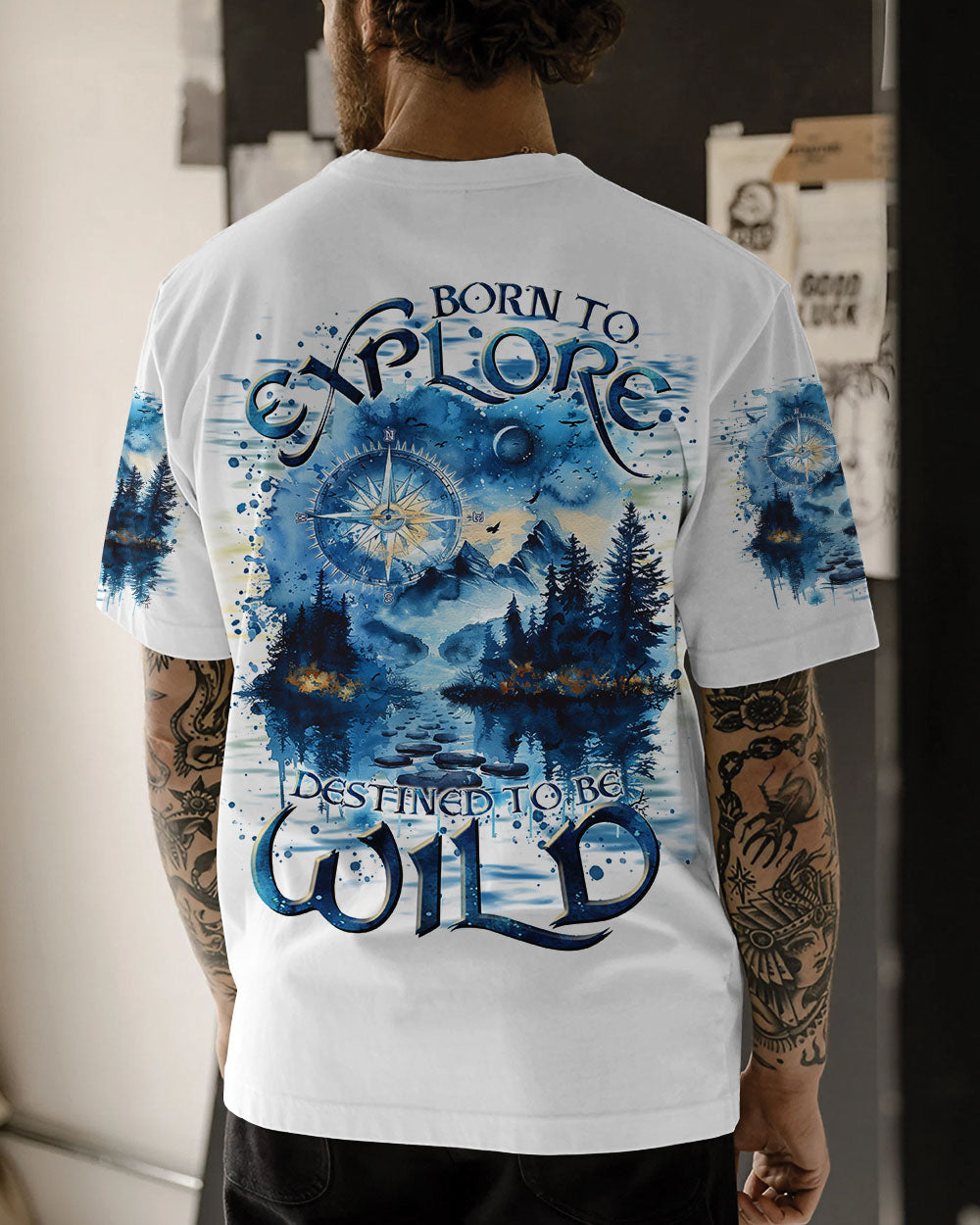 BLISSCORNERS BORN TO EXPLORE DESTINED TO BE WILD ALL OVER PRINT