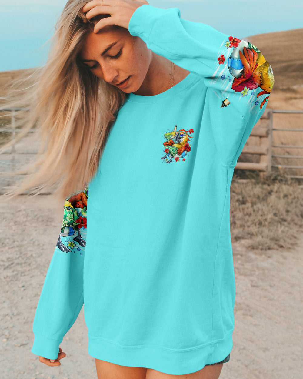 BLISSCORNERS I'M ON ISLAND TIME PARROT ALL OVER PRINT
