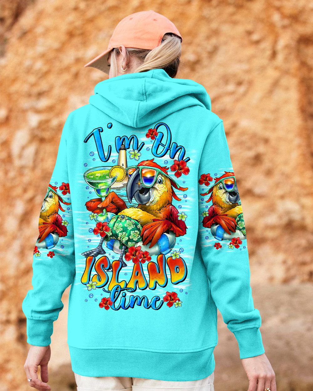 BLISSCORNERS I'M ON ISLAND TIME PARROT ALL OVER PRINT