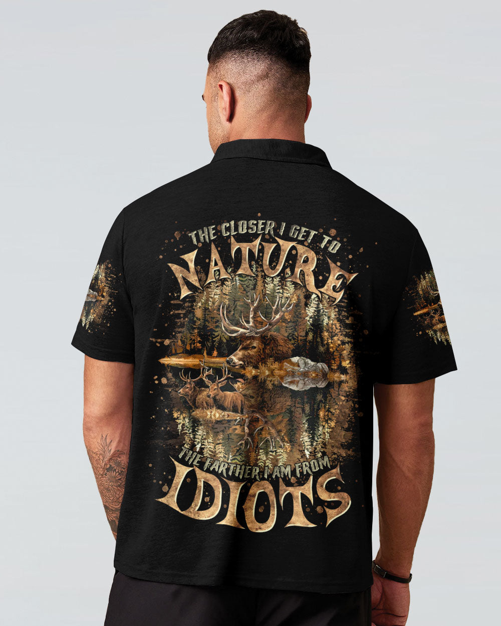 BLISSCORNERS THE CLOSER I GET TO NATURE DEER HUNTING ALL OVER PRINT -  TLTR1511242