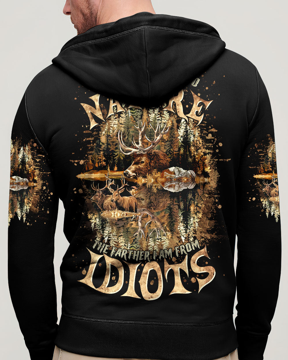 BLISSCORNERS THE CLOSER I GET TO NATURE DEER HUNTING ALL OVER PRINT -  TLTR1511242