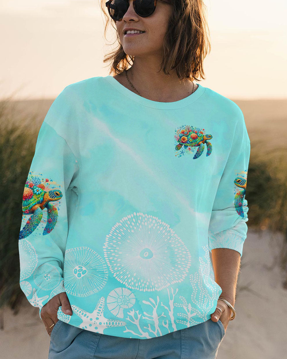 BLISSCORNERS SALTWATER HEALS EVERYTHING TURTLE ALL OVER PRINT