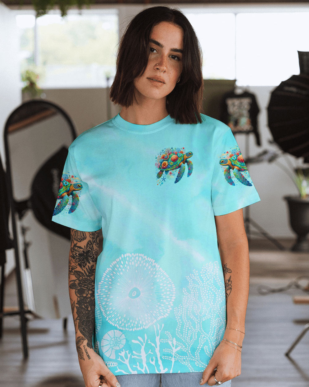 BLISSCORNERS SALTWATER HEALS EVERYTHING TURTLE ALL OVER PRINT