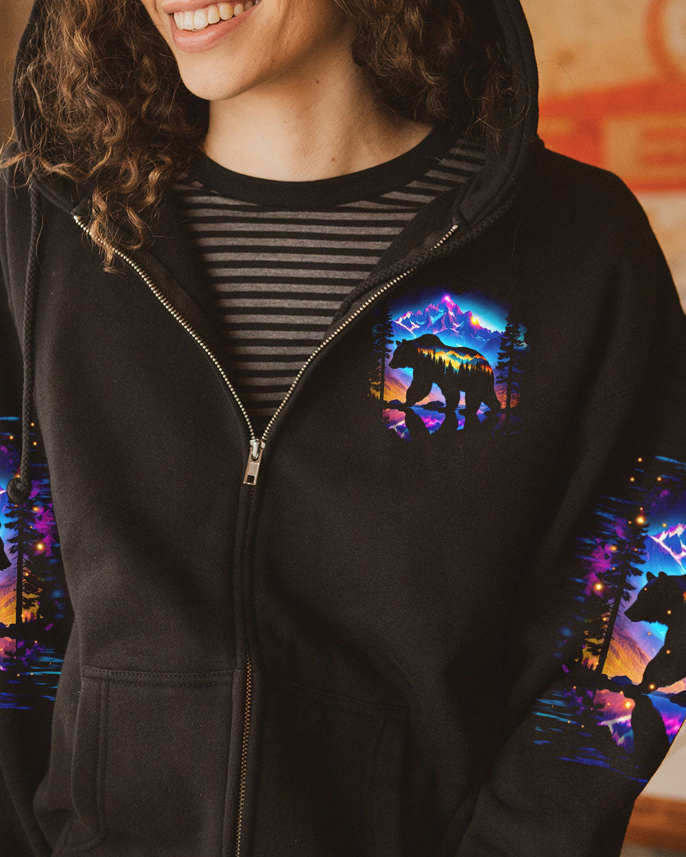 BLISSCORNERS NOT ALL WHO WANDER ARE LOST BEAR COLORFUL ALL OVER PRINT