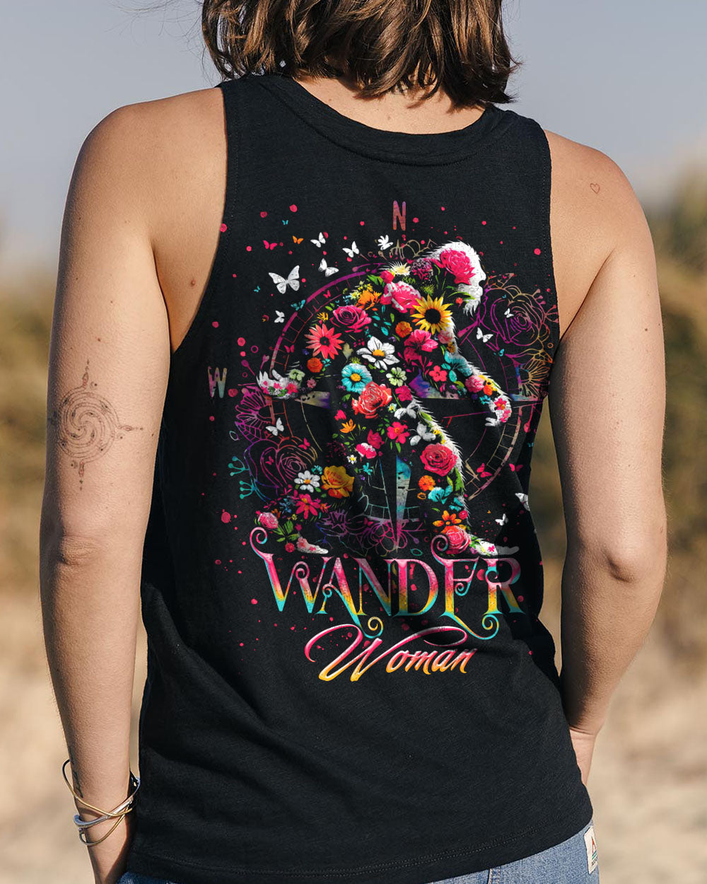 BLISSCORNERS WANDER WOMAN FLORAL BIGFOOT ALL OVER PRINT