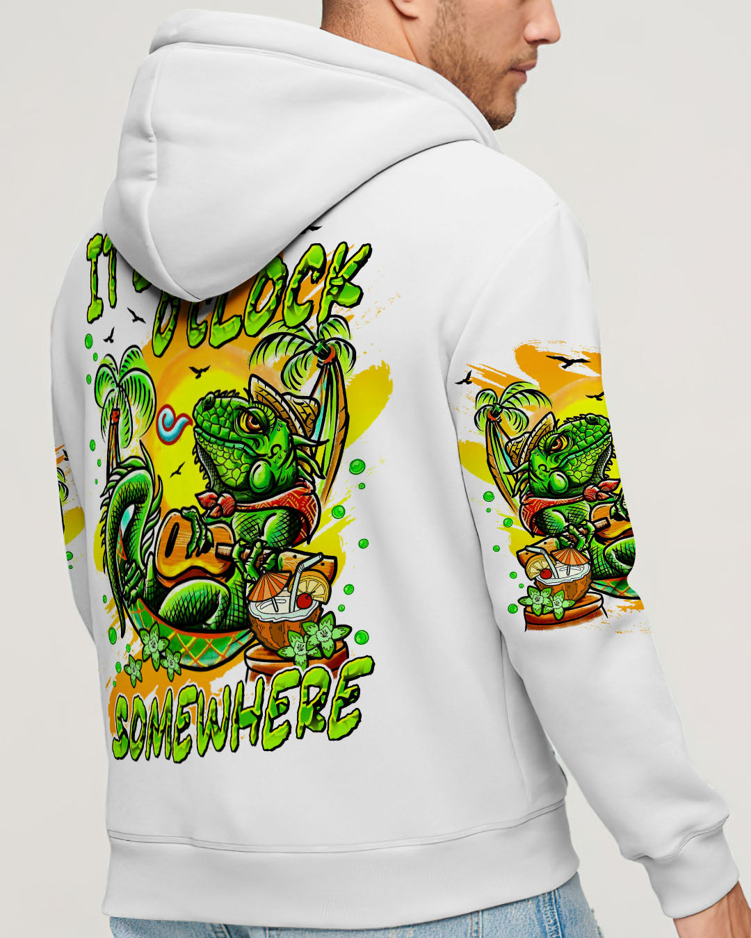BLISSCORNERS IT'S 5 O'CLOCK SOMEWHERE IGUANA ALL OVER PRINT