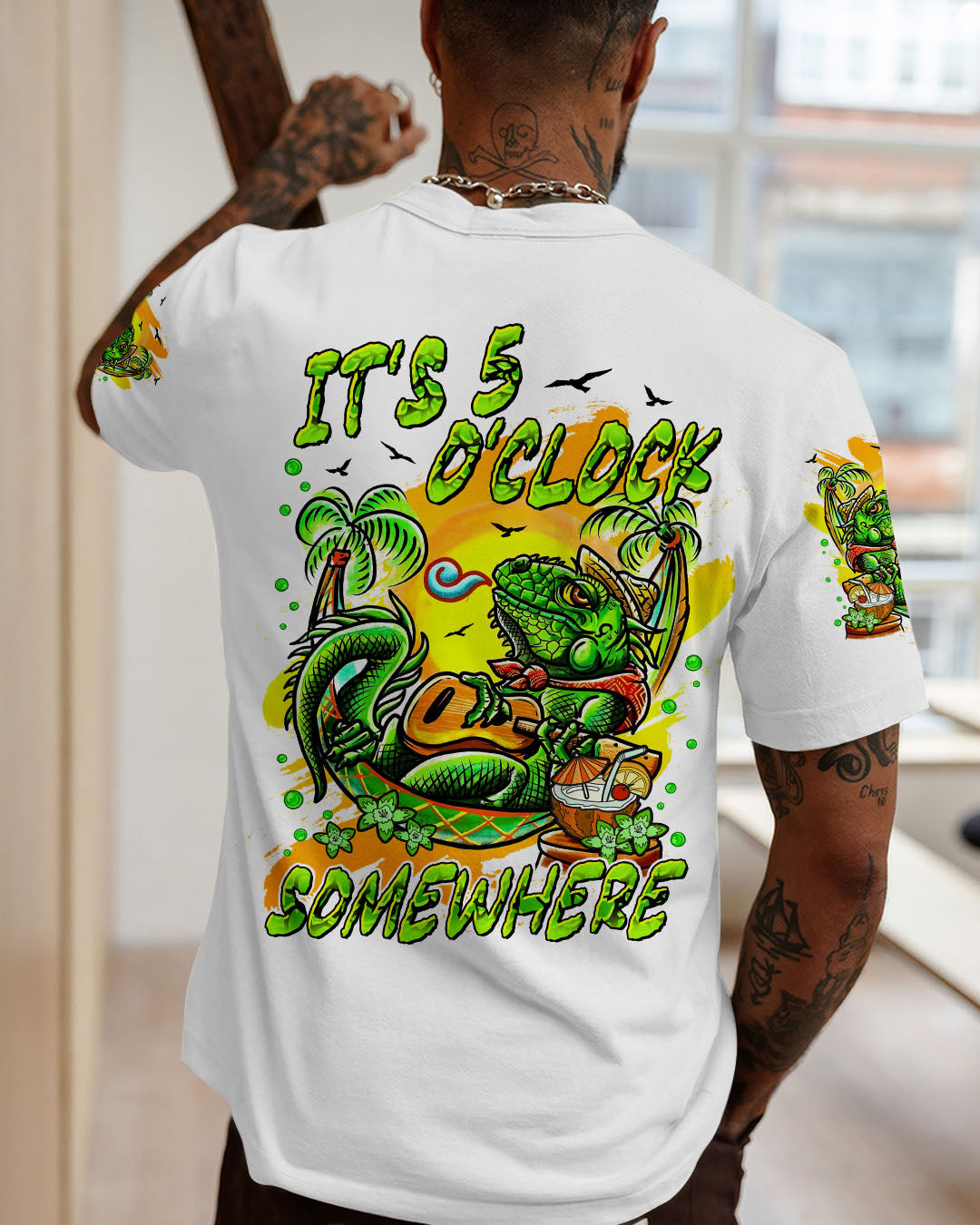 BLISSCORNERS IT'S 5 O'CLOCK SOMEWHERE IGUANA ALL OVER PRINT