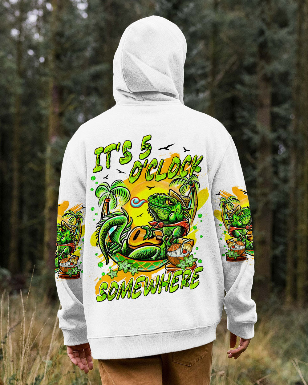 BLISSCORNERS IT'S 5 O'CLOCK SOMEWHERE IGUANA ALL OVER PRINT